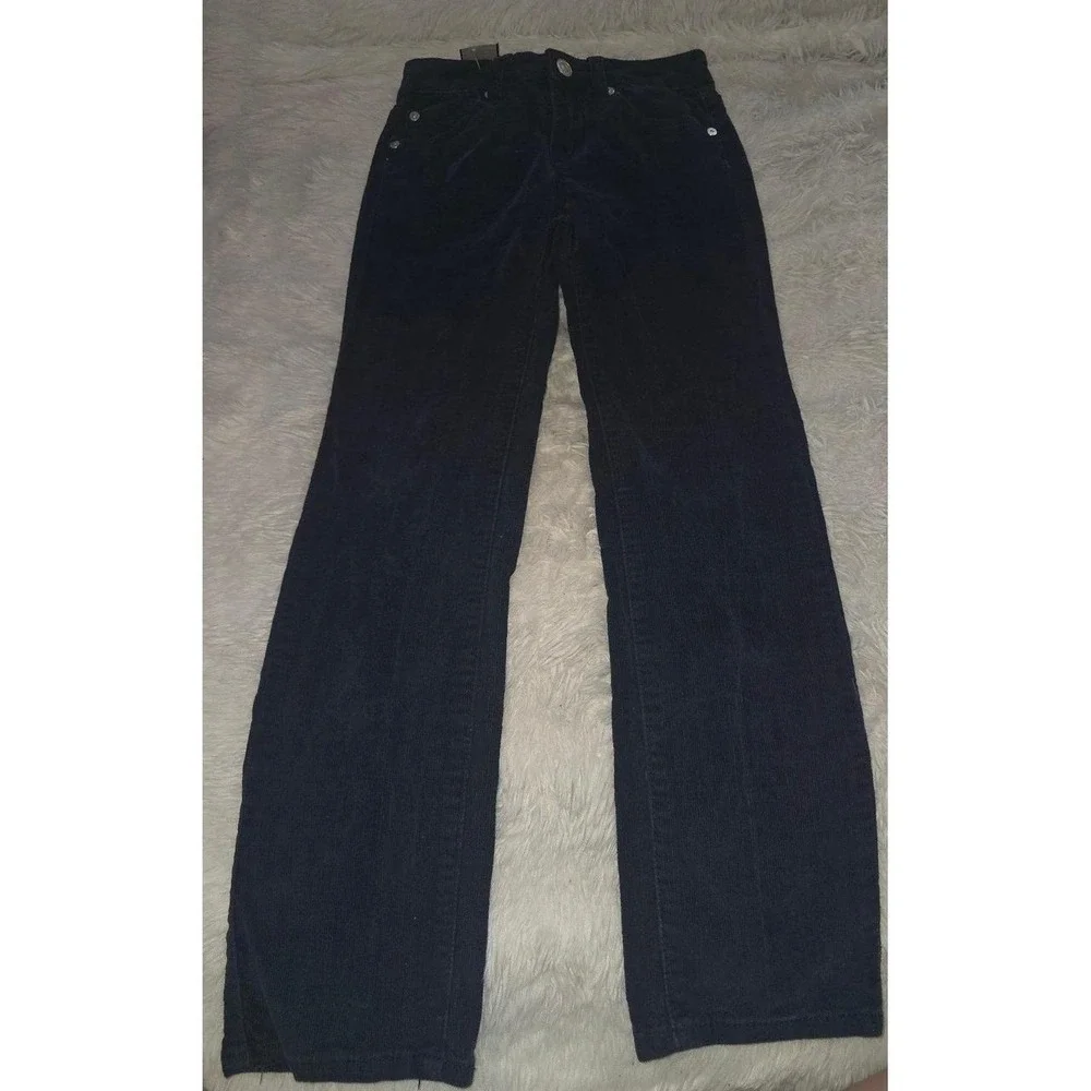 Kids Deep Navy Blue corduroy pants. 7 For All Mankind. Size 8, Slim straight - Picture 1 of 6